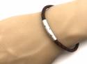 Leather Brown Plaited Bracelet Magnetic Clasp