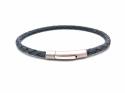 Leather Blue-Grey Bracelet Magnetic Clasp