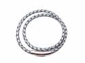 Leather Double Wrap Bracelet Steel Magnetic Clasp