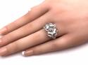 Silver CZ Flower Ring