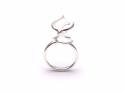 Silver Brushed Effect Leaf Ring
