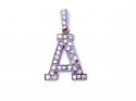 9ct Yellow Gold CZ Initial 'A' Pendant