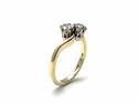 18ct Yellow Gold Diamond 2 Stone Ring