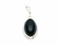 Silver Whitby Jet Large Pendant 16 x 50mm