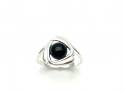 Silver Whitby Jet Ring Size O