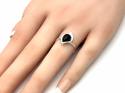 Silver Whitby Jet Ring Size M