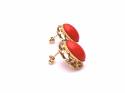 18ct Synthetic Coral Stud Earrings