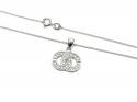 Silver CZ Double CC Pendant & Chain