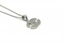 Silver CZ Double CC Pendant & Chain