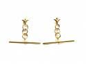 9ct Yellow Gold T-Bar Drop Earrings