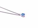 Silver Blue Topaz Pendant and Chain