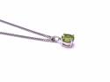 Silver Peridot Pendant and Chain