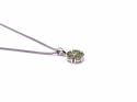 Silver Peridot & CZ Cluster Pendant and Chain