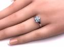 Silver Blue Topaz and CZ Cluster Ring