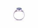Silver Blue Topaz and CZ Cluster Ring