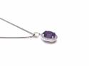 Silver Amethyst & CZ Cluster Pendant & Chain