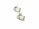 Silver & Gold Plated Opal & CZ Stud Earrings