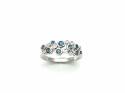 Silver London Blue Topaz & CZ Bubble Cluster Ring