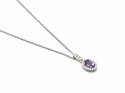 Silver Amethyst & CZ Cluster Pendant & Chain