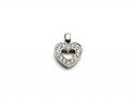 18ct White Gold CZ Heart Pendant