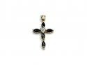 9ct Sapphire & Diamond Cross Pendant