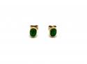 9ct Yellow Gold Dyed Jade Stud Earrings