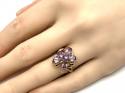 9ct Amethyst & Diamond Cluster Ring