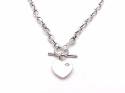 Silver Ladies Cz T-Bar Necklet 16 Inch