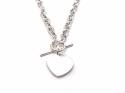 Silver Ladies T-Bar Necklet 16 Inch