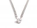 Silver Albert T-Bar Necklet 18 Inch