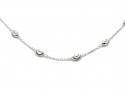 Silver Oval Moon Cut Bead Chain 16 Inch