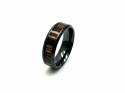 Black Zirconium & Wood Shades Inlay Ring 7mm