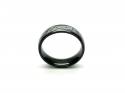 Black Zirconium & Meteorite Paper Inlay Ring 7mm