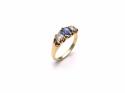 An Old 18ct Sapphire & Diamond 3 Stone Ring