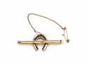 An Old 9ct Yellow Gold Pearl Horseshoe Brooch