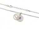 Silver Cubic Zirconia Evil Eye Pendant & Chain