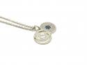 Silver Cubic Zirconia Evil Eye Pendant & Chain