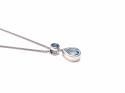 Silver Blue Topaz Pear Shaped Pendant & Chain