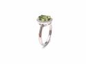 Silver Peridot & CZ Cluster Ring Size N