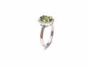 Silver Peridot & CZ Cluster Ring Size N