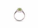 Silver Peridot & CZ Cluster Ring Size N