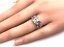 Silver Multi Band CZ Bubble Ring Size Q