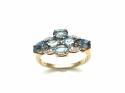 9ct Aquamarine & Diamond Cluster Ring