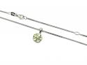 Silver Peridot & CZ Flower Cluster Pendant & Chain