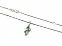 Silver Emerald Multi Hearts Pendant & Chain