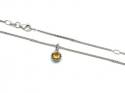 Silver Round Citrine Pendant & Chain