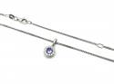 Silver Tanzanite & CZ Cluster Pendant & Chain