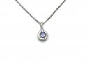 Silver Tanzanite & CZ Cluster Pendant & Chain