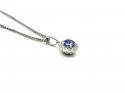 Silver Tanzanite & CZ Cluster Pendant & Chain