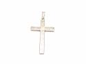 Silver Large Patterened Cross Pendant